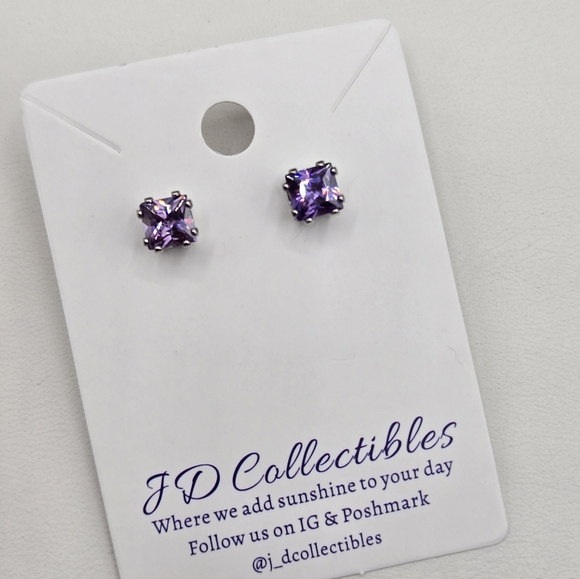 Swarovski Jewelry - Swarovski Elements Amethyst Purple Silver Earrings Swarovski Crystals Prom